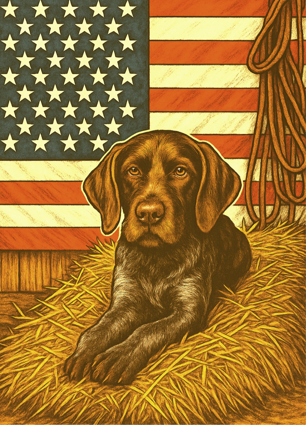 Dirty Buoy Flag and Dog -Red